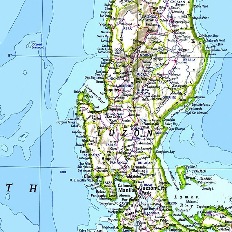 42*59Cm Peta Administrasi Filipina Versi 1986 Tahun Peta Dinding Dekoratif Kanvas Lukisan Ruang Tamu Dekorasi Rumah