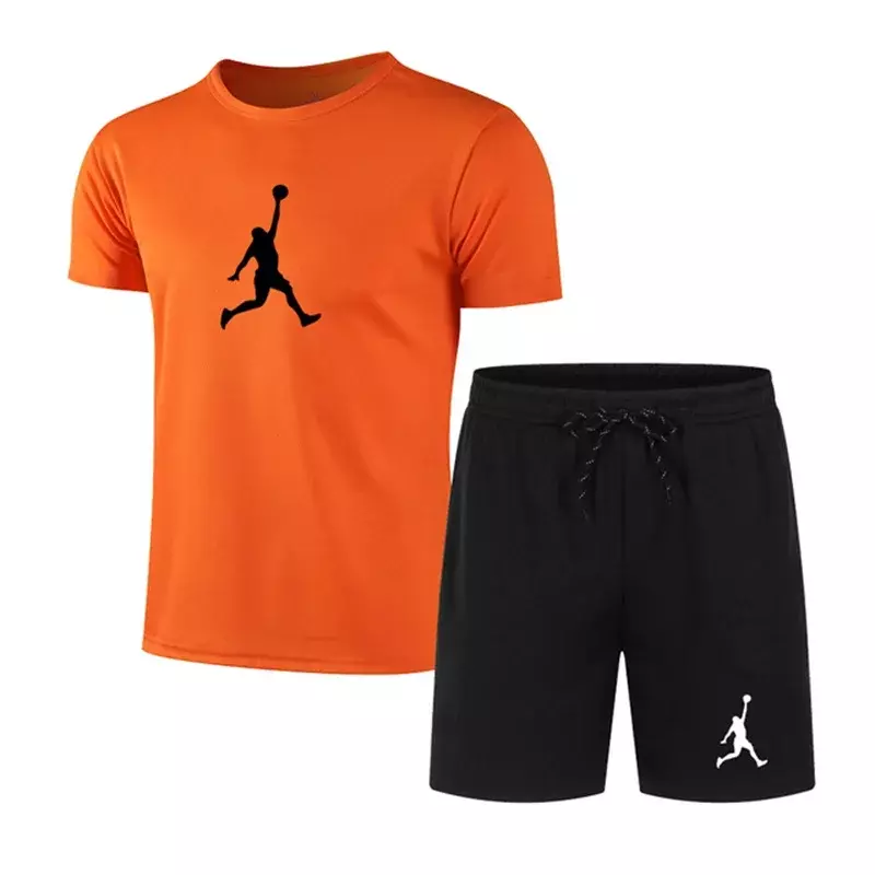 2024 Fashion Summer Men's T-shirt Shorts Sportswear Printed T-shirt set Casual fashion short sleeves