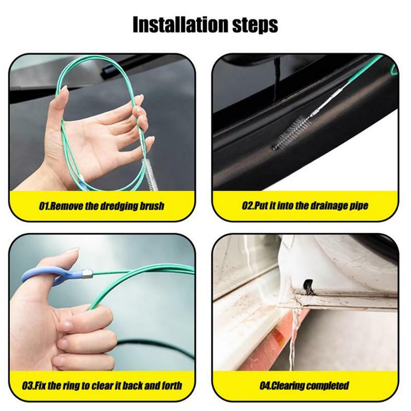 Drain Brush Cleaner Drain Dredging Tool For Hose Pipe Cleaning Eco-friendly Drain Tube Cleaning Brush Auto Sunroof Drain Tube