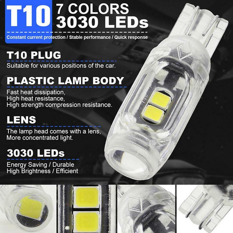 Lumière de plaque de planificateur LED pour voiture, ampoules de voiture, remplacement intérieur, T10 W5W 194 168 147 152 158 159, 12V, 5SMD