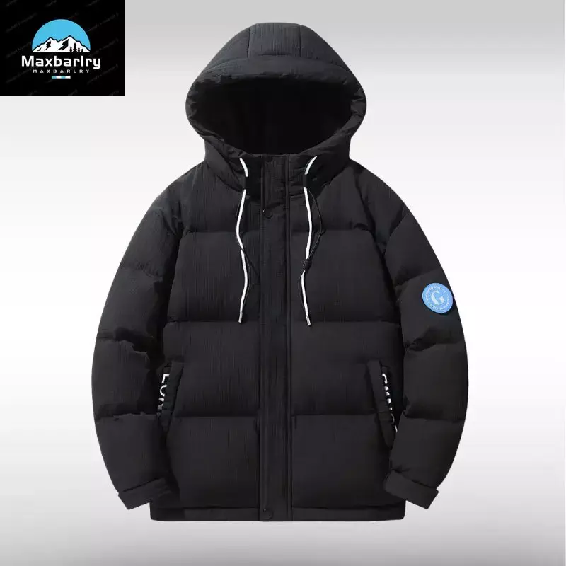 Jaket bulu angsa musim dingin pria, jaket dengan tudung yang dapat dilepas, mantel wafel tahan angin hangat tahan air 2023