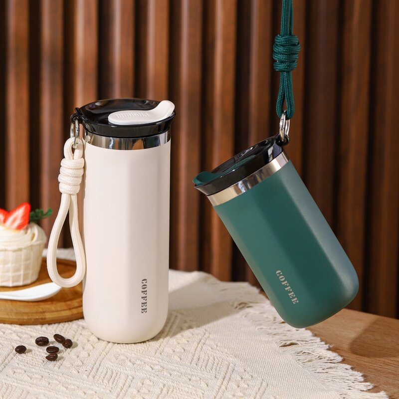 스테인리스 스틸 보온 커피 머그잔, 단열 이중 벽 텀블러, 진공 플라스크 음료 용기, 보온병 컵