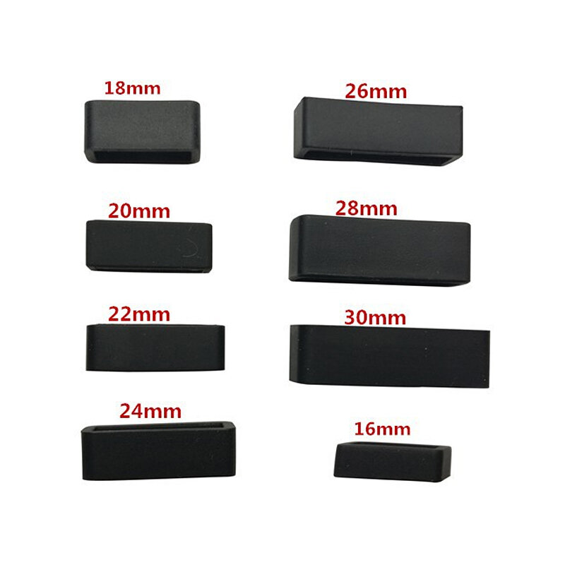 2PCS Silicone Rubber Watch Bands Keeper Holder Loop 16mm 17mm 18mm 19mm 20mm 21mm 22mm 24mm 26mm 30mm Activity Ring Accessories