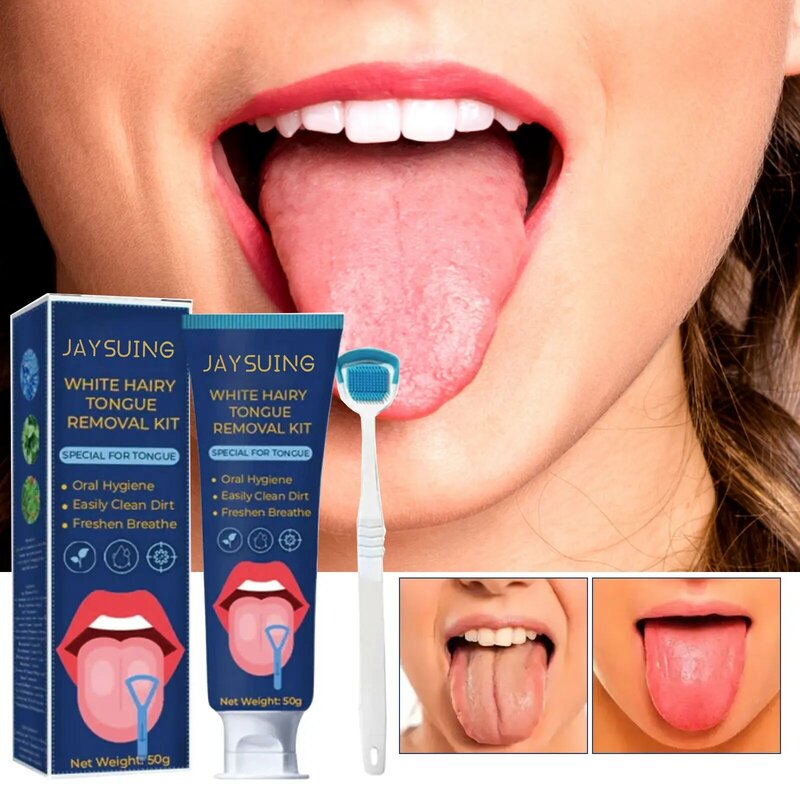 Gel Limpiador de lengua con cepillo, Gel de limpieza con cepillo, cepillo de higiene bucal saludable, mal aliento para adultos