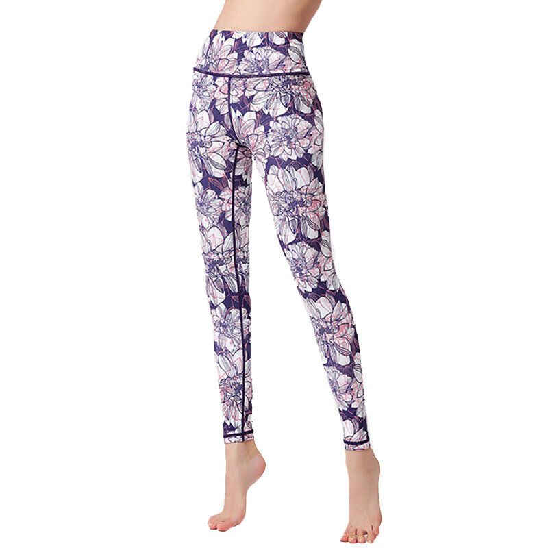Pantalones de Yoga elásticos estampados para mujer, Leggings deportivos de cintura alta, medias de secado rápido, Push Up, pantalones de entrenamiento para correr