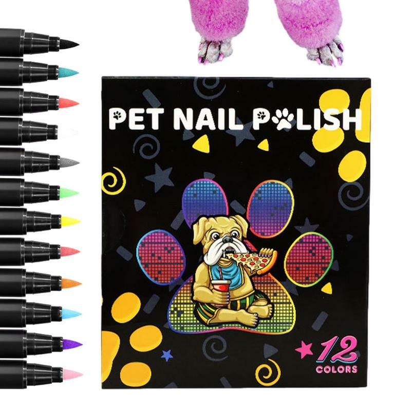 Nail Art Paint Pen Pet Nail Art Polish Pen Kit Quick Dry Nail Art Manicure per cani gatti pappagalli conigli e altri animali domestici