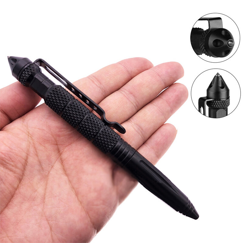 Outdoor EDC Military Tactical Pen Multifunction Self Defense Aluminum Alloy Emergency Glass Breaker Pen Security Survival Tool