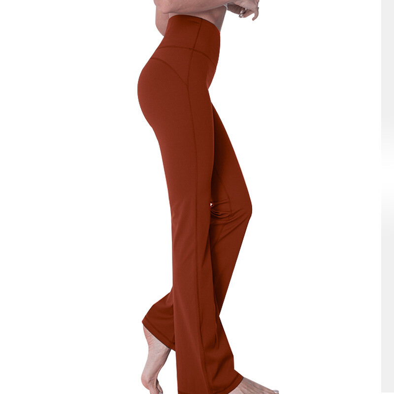 กางเกงโยคะเอวสูงทรงหลวมของผู้หญิงสำหรับฟิตเนสและกางเกงโยคะกลางแจ้งมีความยืดหยุ่นสูง22ลิตร