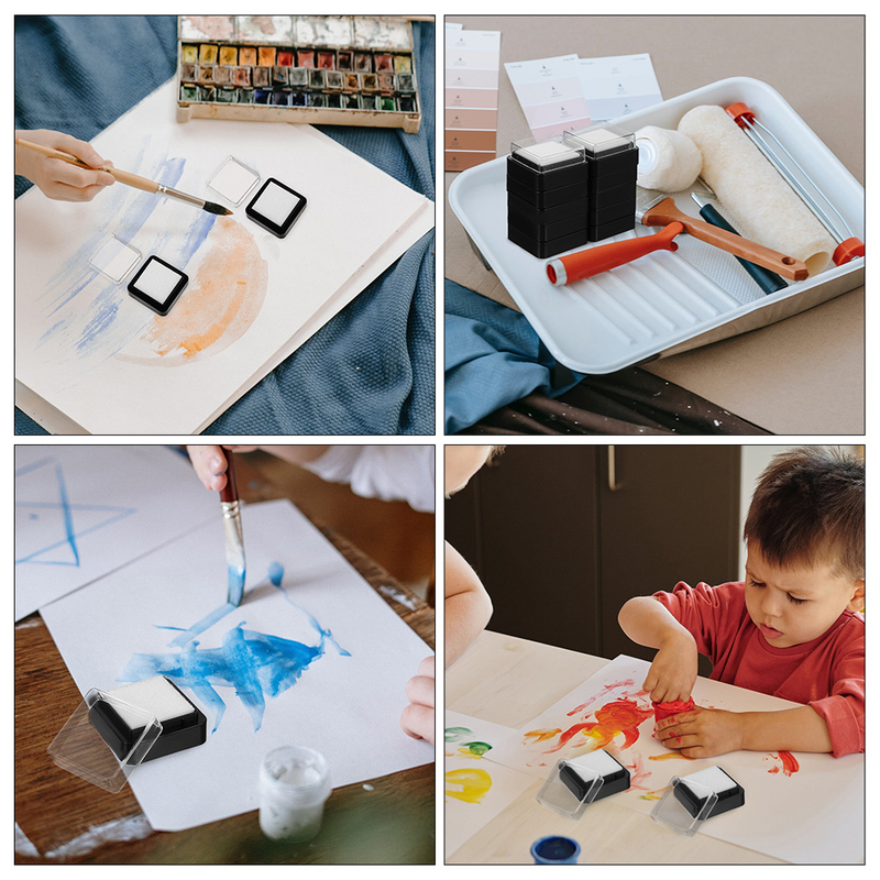 15 Pcs Crafts Blank Ink Pad Thumbprint Pads impronte digitali per ufficio fai da te impronte digitali timbro per l'aula