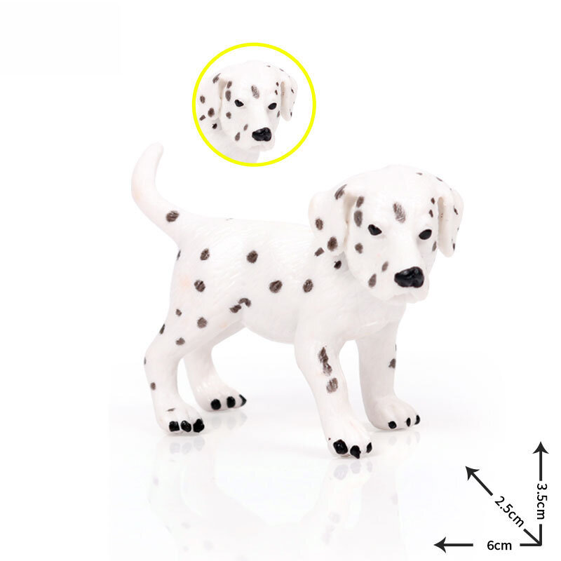 Simulação engraçada Modelo Animal Sólido Cão Selvagem Mini Cão Manchado Cão de Estimação Brinquedos Infantis Ornamentos Brinquedos Cognitivos das Crianças