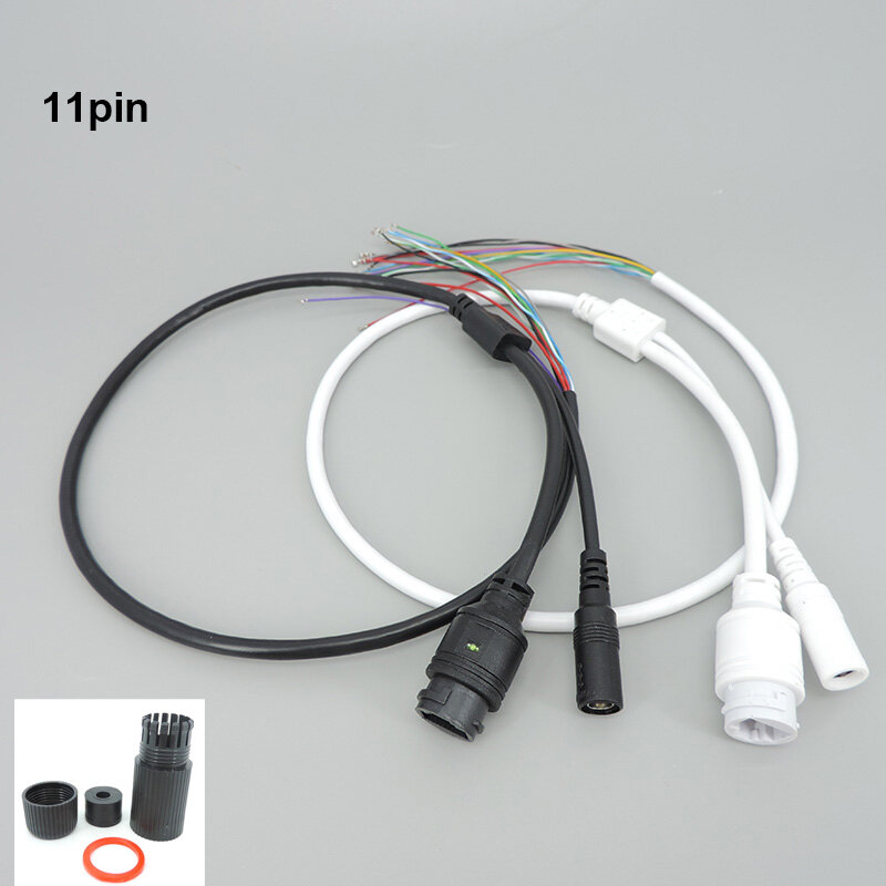11 core CCTV POE IP network Camera PCB Module video power cable RJ45 DC female connector Terminlas waterproof with 4/5(+) 7/8(-)