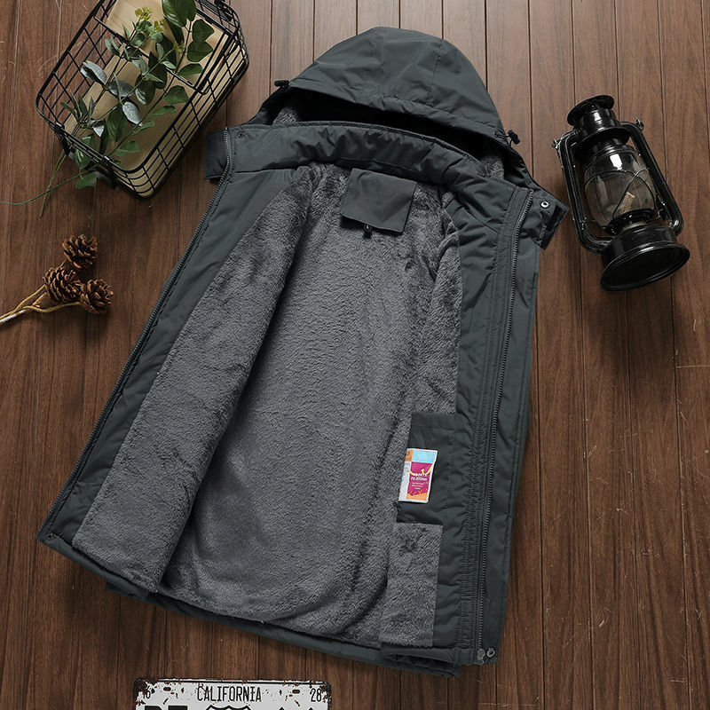 Manteau coupe-vent en peluche pour hommes, vestes d'extérieur, vêtements de style coréen, mode d'hiver chaude, vêtements de printemps résistants à la pluie, été