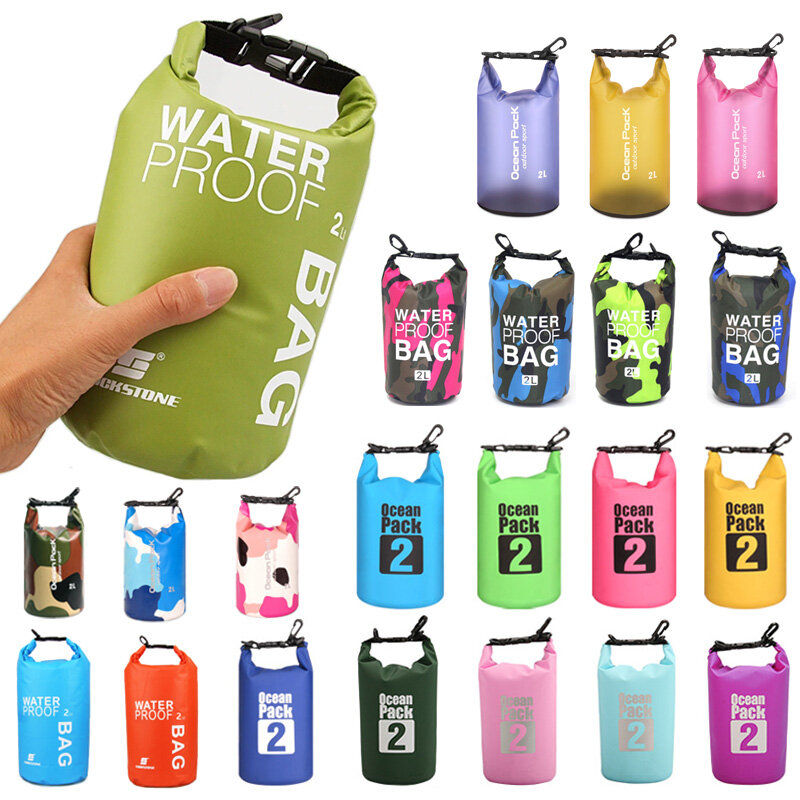 Bolsas de malla de PVC para natación al aire libre, bolsa impermeable ligera para teléfono, flotador, kayak, Camping, 2L