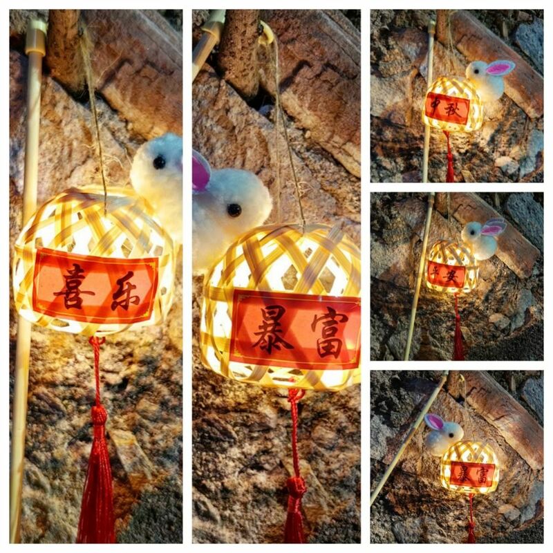 Lanterne LED en bambou de style chinois portable, lumière plonger oyante, lampe de fête, bénédictions, mi-automne