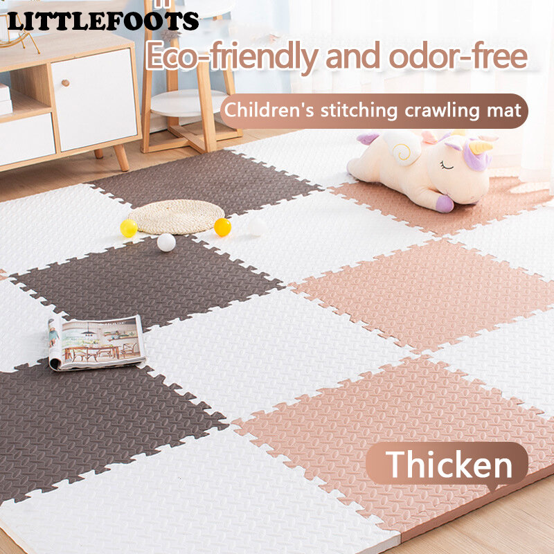 Matras permainan bayi, karpet ruangan anak-anak, tikar aktivitas Gym warna Solid, alas perlindungan lingkungan 30 × 30 CM