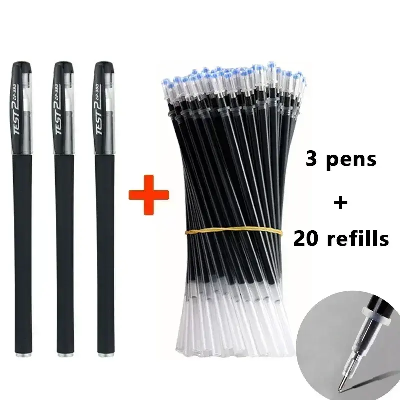 Kawaii جل مجموعة أقلام ، عبوة قلم رصاصة طرف ، مدرسة ومستلزمات مكتبية ، اكسسوارات القرطاسية ، أسود ، أزرق ، أحمر ، 0.5 مللي متر