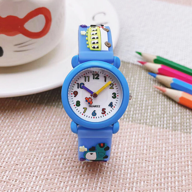 Chaoyada 패션 소년 소녀 작은 자동차 만화 스트랩 자동차 손, 개성 쿼츠 시계, 학생용 멋진 선물 시계