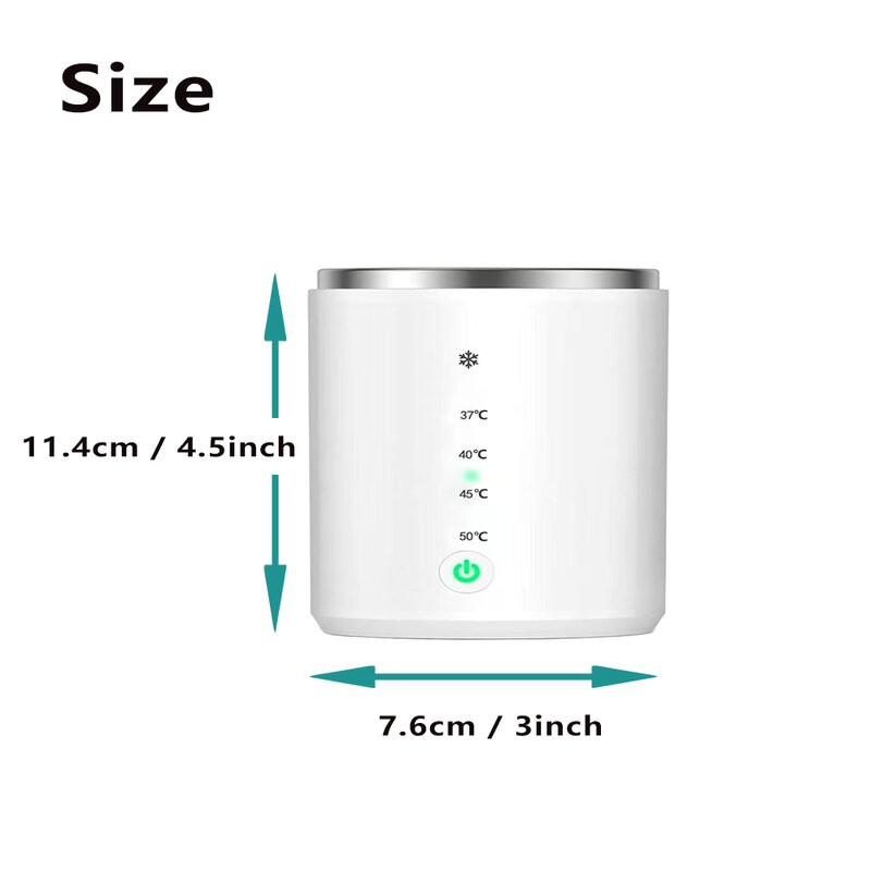 Wireless Rechargeable Portable Baby Milk Bottle Warmer for Travel Heater Defrosting & Heating Dual Modes 4 Levels Temperature