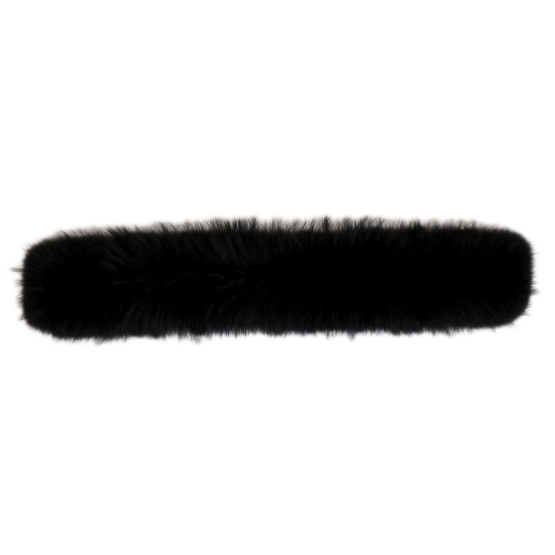 アライグマの毛の黒い色の毛皮のスカーフ,本物のアライグマの毛の首を持つ豪華な暖かいサイズ,取り外し可能なファーキャップ,100%