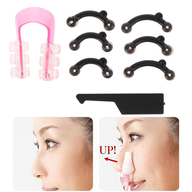 6PCS/Set 3 Sizes Beauty Nose Up Lifting Bridge Shaper Massage Tool No Pain Nose Shaping Clip Clipper Women Girl Massager Tool