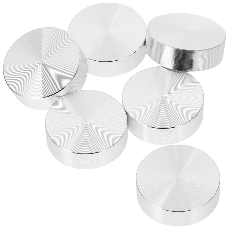 Autocollants pour ongles en aluminium massif, adaptateur en verre pour gâteau, disques ronds, table, 6 pièces