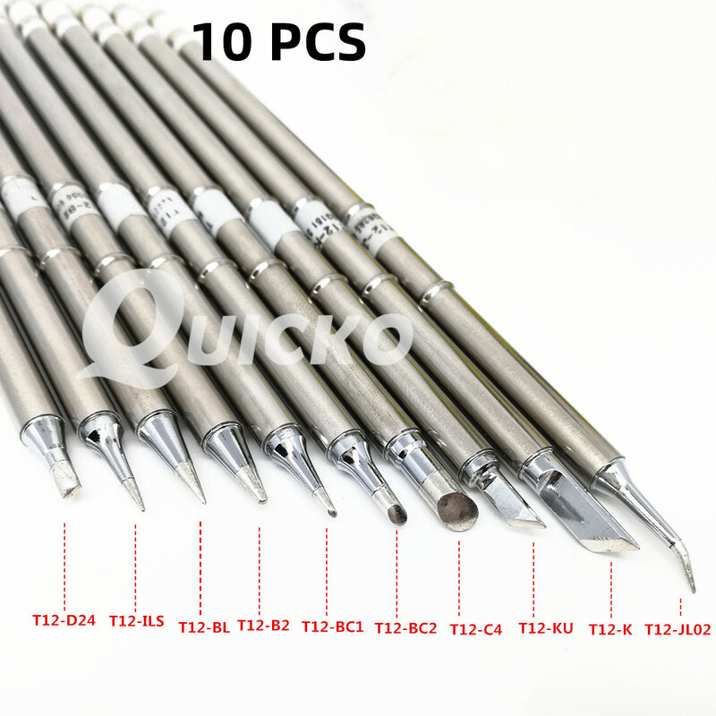 10Pcs/SET T12-B2 D24 C4 ILS JL02 KU K BC2 BL BC1  Iron Tips Series Soldering Rework Station FX-951