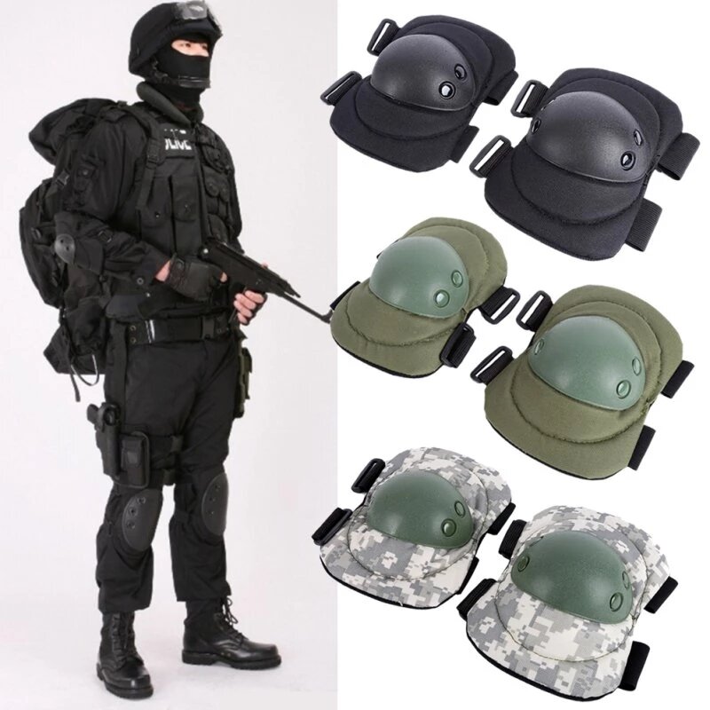 Набор защитных наколенников для взрослых, тактическая Боевая защита на колено, спортивное снаряжение в стиле милитари, армейский зеленый камуфляж, Налокотники и наколенники