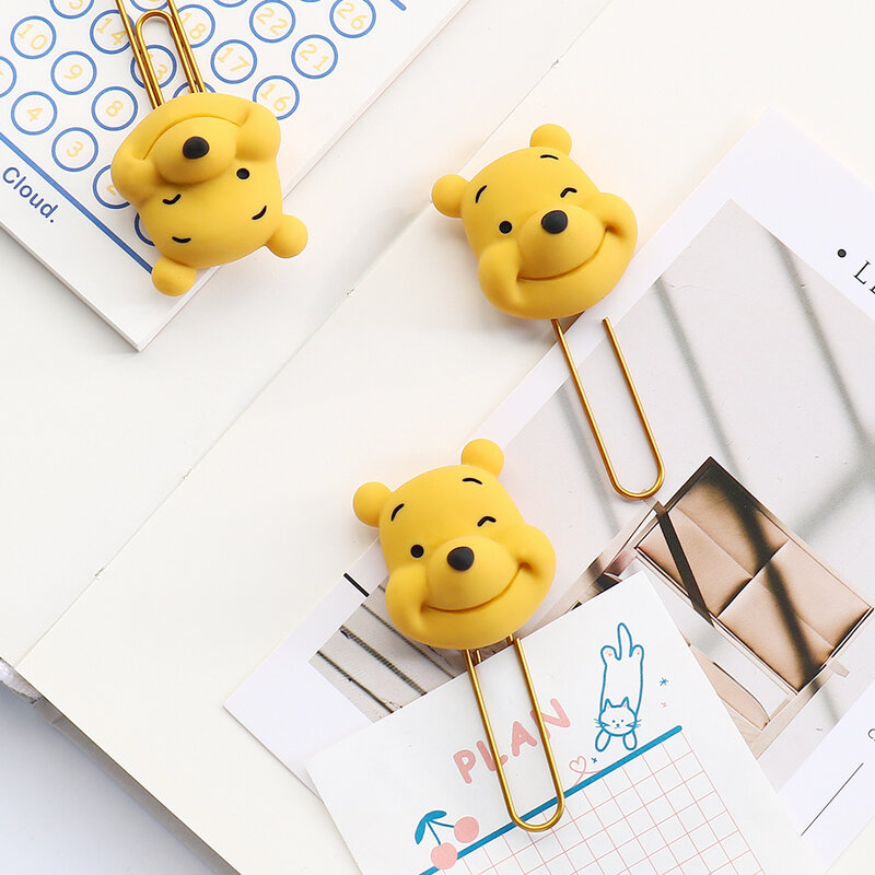 5pcs/lot Kawaii Bear Paper Clip Decorative Bookmark Binder File Clips School Office Stationery Accessories