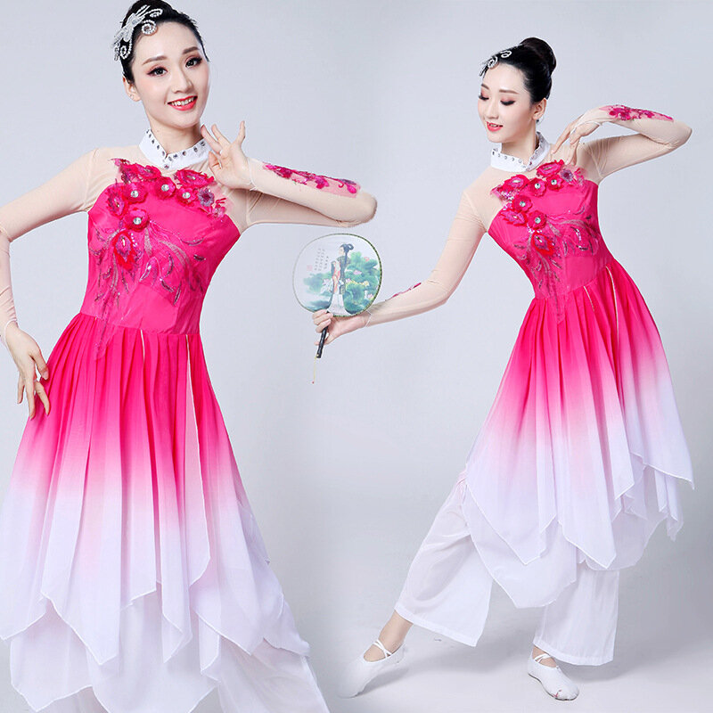 Традиционный китайский костюм народного танца для женщин, танцевальные костюмы, Детский костюм Янко, детское платье для девочек, женская одежда Yangge