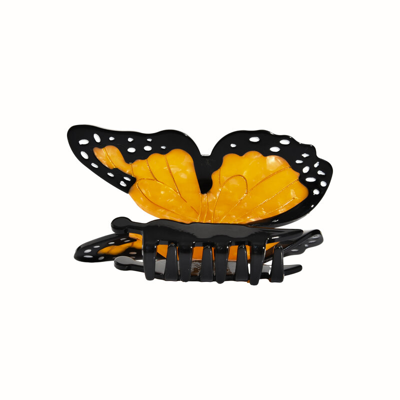 DuoShang-garra de pelo de acetato de mariposa colorida para mujer, pinza de garra de mariposa ecológica de lujo ligera, accesorios para el cabello