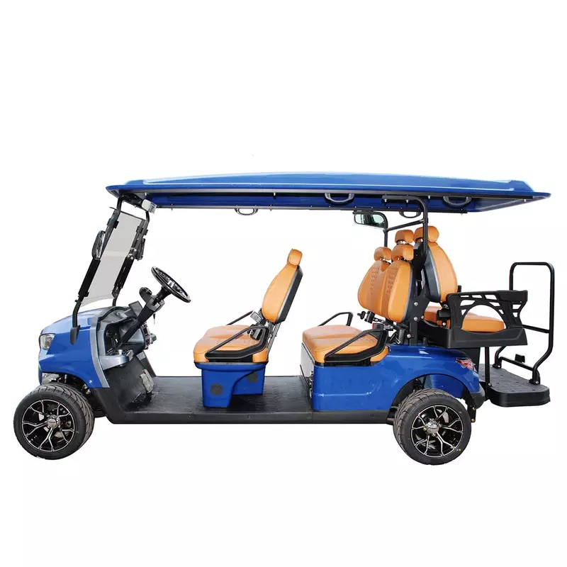 Akumulator litowy 72V 4KW/5KW/7KW silnik AC 4 koła przedni hamulec tarczowy hamulcowy elektryczny 6 pasażerów podnoszony wózek golfowy na sprzedaż