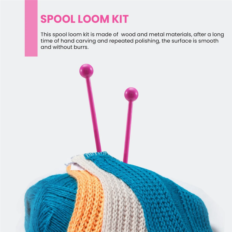 French Knitter Tool 2 Pack, Wooden Knitting Dolly Set Spool Knitting Doll Knitting Loom Toy for Making Bracelets, Etc