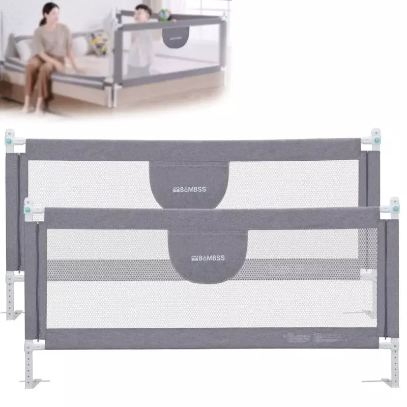 Mbqmbss-キングとクイーンサイズのベッド用のベッドレールガード、子供と子供のための安定した保護面、2パック