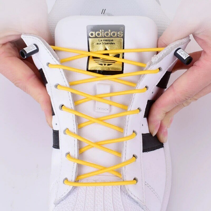 Cordones elásticos redondos para zapatillas de deporte para niños y adultos, correa para zapatillas, accesorios de fijación, 1 par