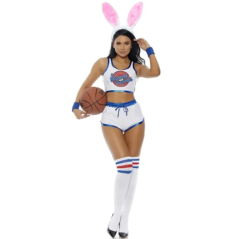 Lola Bunny Costume Space Lola Bunny Rabbit Cosplay Disguise Lola Bunny Woman Sexy Basketball Jersey Halloween Costume Girl