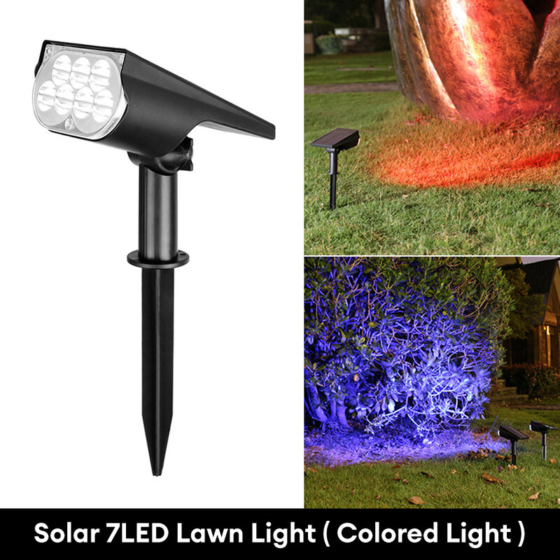 Foco Solar Led IP65, lámpara de 7Led, ajustable, superbrillante, para paisaje, patio y césped