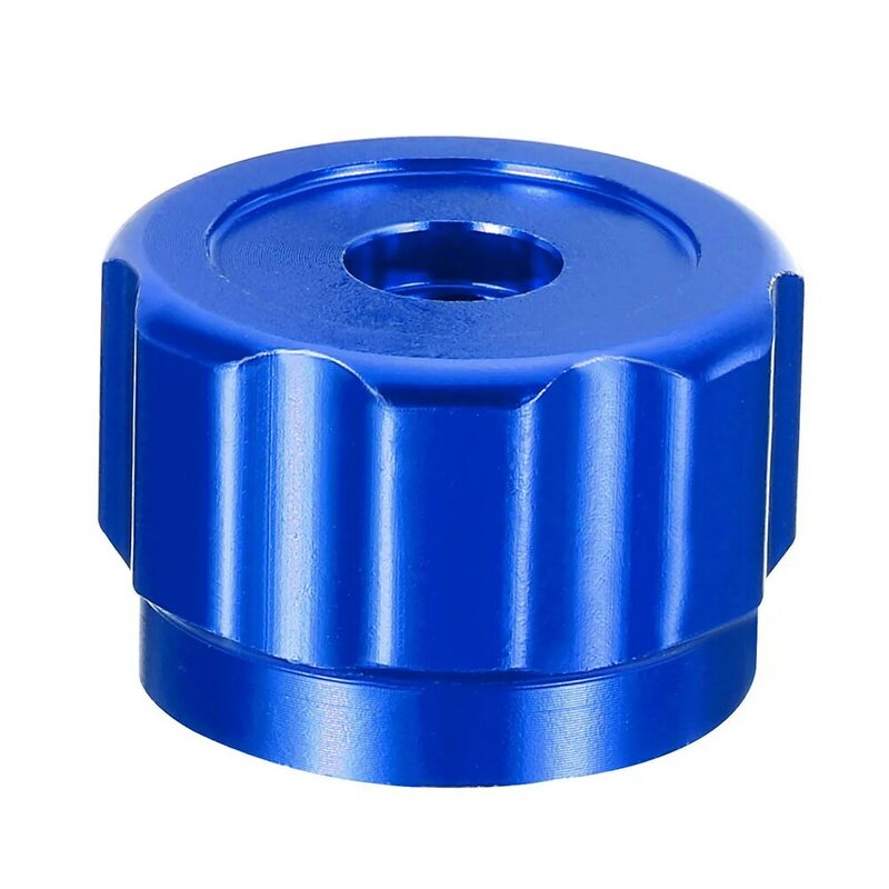 Liga de alumínio Rodada Roda Handle, Manifold Gauges Knob, vermelho e azul, Altura 22mm, 1 conjunto