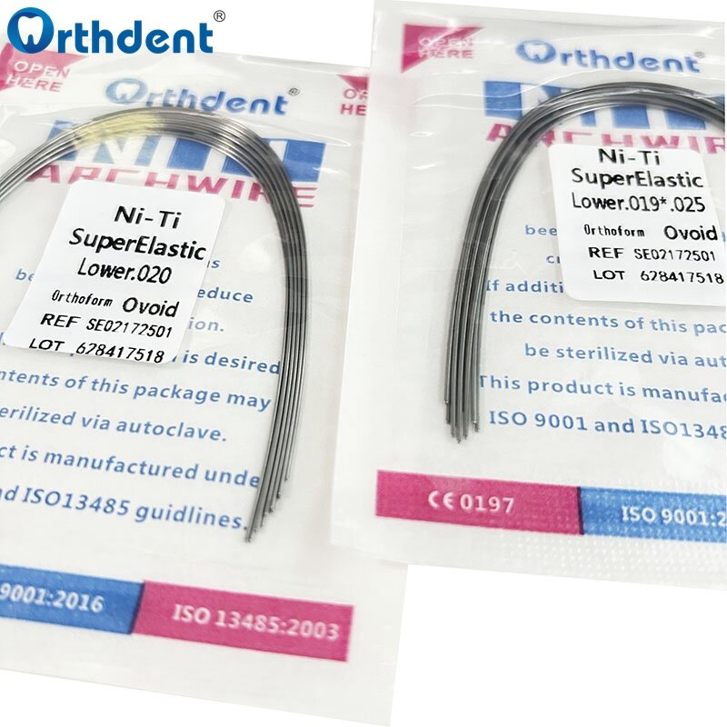 10 упаковок Ортодонтические супер эластичные нити круглые прямоугольные арки из овальной формы верхний нижний материал для стоматолога