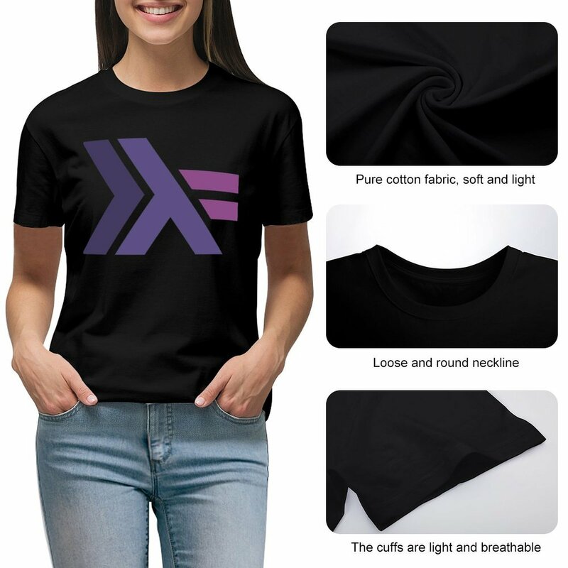 Haskell-Camiseta de verano de gran tamaño para mujer, top de moda coreana