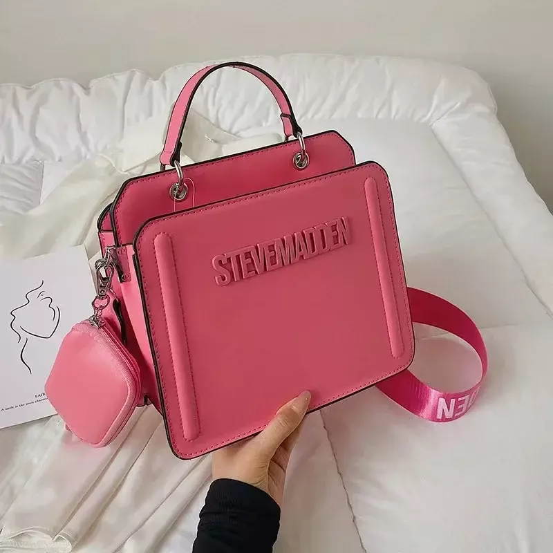 Zweiteilige bonbon farbene Damen handtasche mit übergroßer Einkaufstasche und Umhängetasche