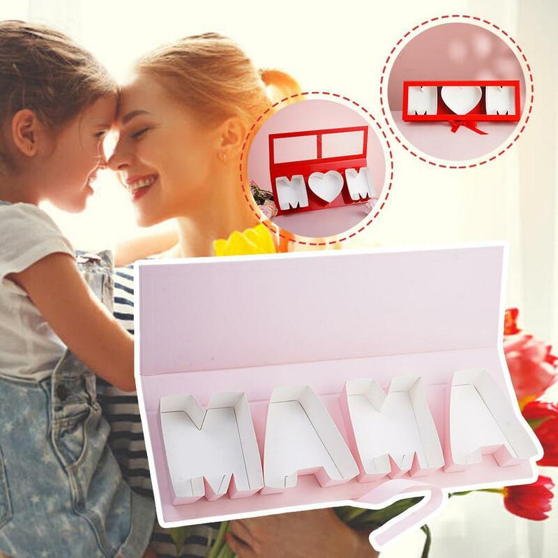 花の箱、花の箱、空、詰め替え可能なパッケージボックス、ママの文字の形、段ボールギフトボックス、バラのサプライズカートンギフトボックス