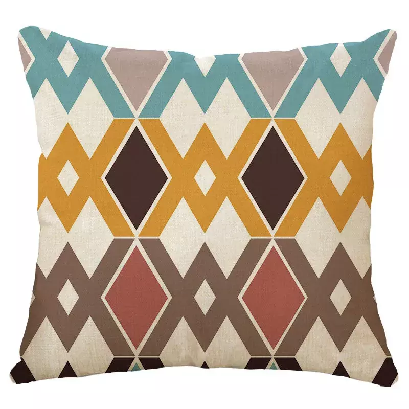 Funda de almohada de estilo geométrico colorido moderno, cojín de cintura para asiento de coche, sala de estar, sofá, oficina, decoración del hogar