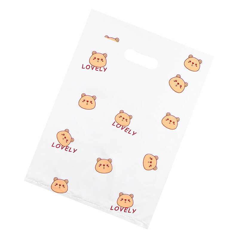 Bolsa de plástico transparente de margaritas pequeñas, bonito Mini patrón mixto, joyería, pendientes, bolsa de regalo, bolsa de compras, lote de 25 unidades