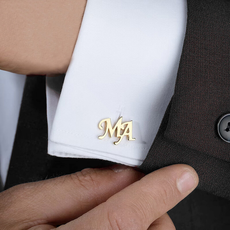 Gemelli personalizzati per uomo nome personalizzato lettera gioielli in acciaio inossidabile camicia bottone polsino regali gemelli Para Hombre Camisa