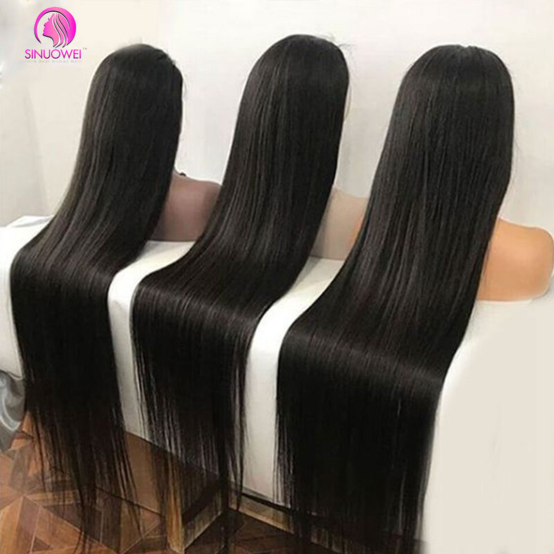 250% Human Hair 13X6 Lace Frontale Pruik 40Inch Brazilian Straight 13X4 Lace Front Pruik Pre Geplukt Pruik Human Hair Pruiken Voor Vrouwen