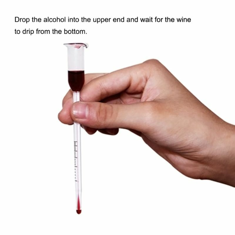 Termômetro vidro para vinho, 13cm, fabricação vinho, medidor álcool, testador 0-25 graus