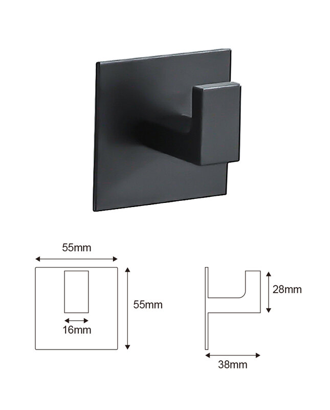 สีดำ Self-กาวที่แขวนติดผนังสำหรับกุญแจแขวนแขวนเสื้อผ้าประตู Robe Hook ที่แขวนโค้ทผ้าขนหนูผู้ถืออุปกรณ์ห้องน้ำ