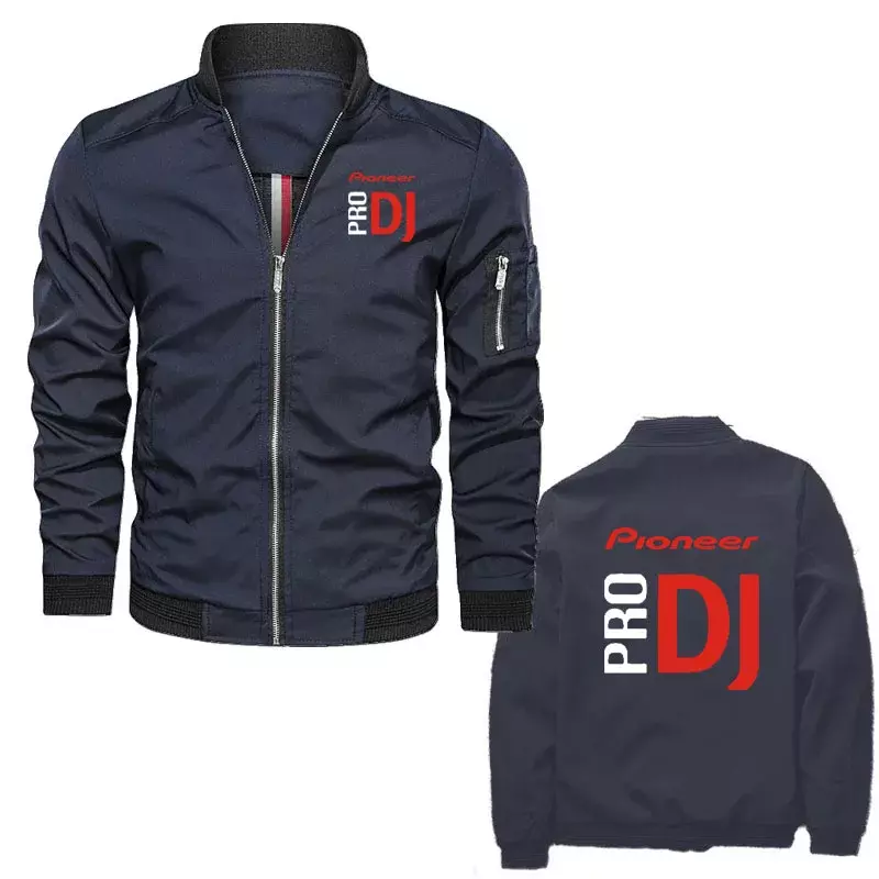 DJ Pioneer Pro 2024เสื้อแจ็คเก็ตผู้ชาย, เสื้อบอมเบอร์แจ็คเก็ตแฟชั่นฮาราจูกุเสื้อโค้ทลำลองมีซิปพิมพ์ลายกีฬา