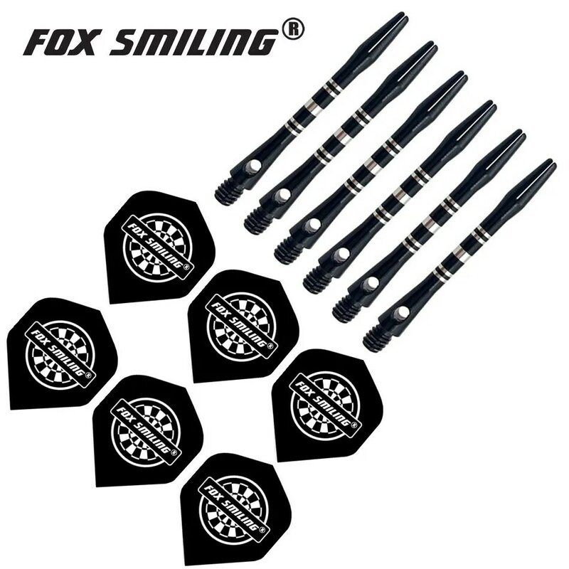 Fox Smiling-Ejes de Dardos de aluminio, juego de Dardos, hojas de plumas, accesorios para Juegos de Dardos, 41mm