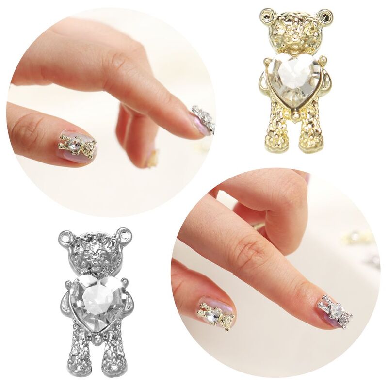 Manicure With Heart Crystal 3D Shiny Decorations Decals Rhinestones Nail Art